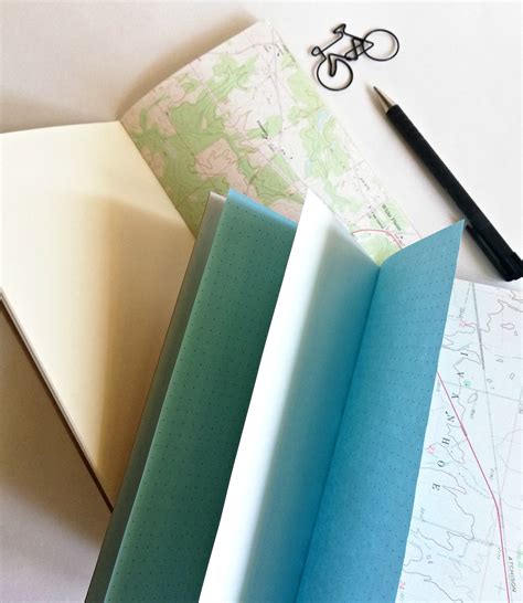 Map Paper Travelers Notebook Insert Travel Journal Insert 24 Lb