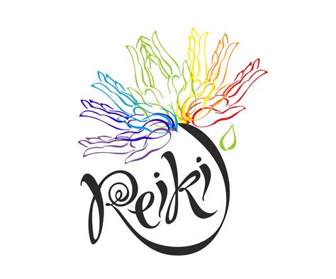 Reiki Energy Logotype Healing Energy Flower Of The Rainbow From The