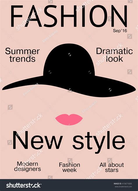 Fashion Magazine Cover Design Template Simple Stock Vektorgrafik Lizenzfrei
