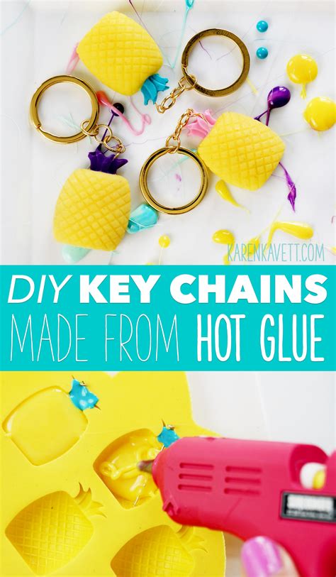 Diy Pineapple Key Chains Made From Hot Glue Karen Kavett
