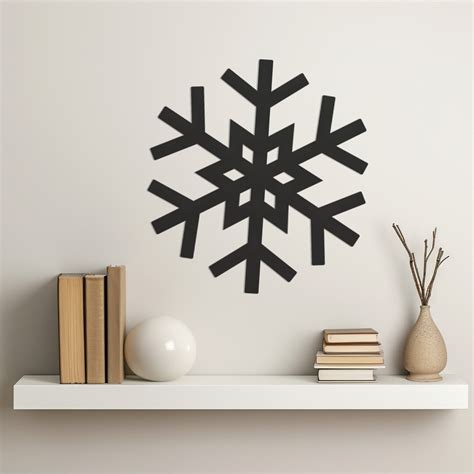 Geometric Snowflake Metal Wall Art For Winter Decor Modern Minimalist