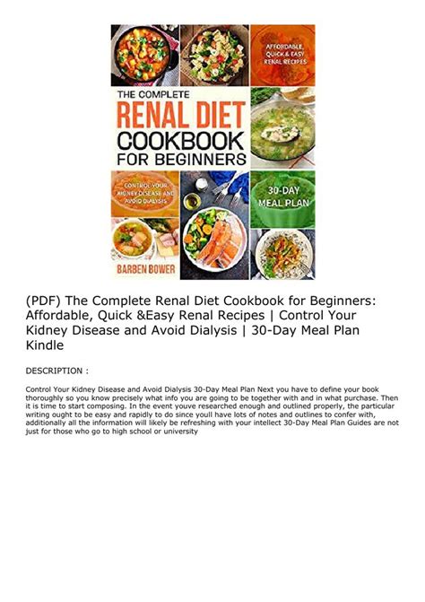 These following recipes from my liver disease diet are easy to prepare and taste great even if taken to go. (PDF) The Complete Renal Diet Cookbook for Beginners ...
