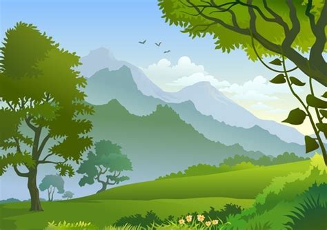 Free Vector Forest Landscape Illustration 01 Titanui