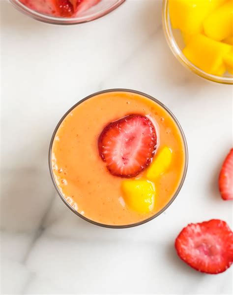 Strawberry Mango Smoothie Easy Creamy Healthy