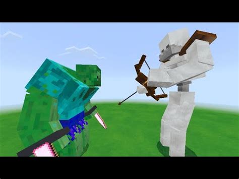 Titan Mutant Zombie Vs Titan Mutant Skeleton In Minecraft PE YouTube