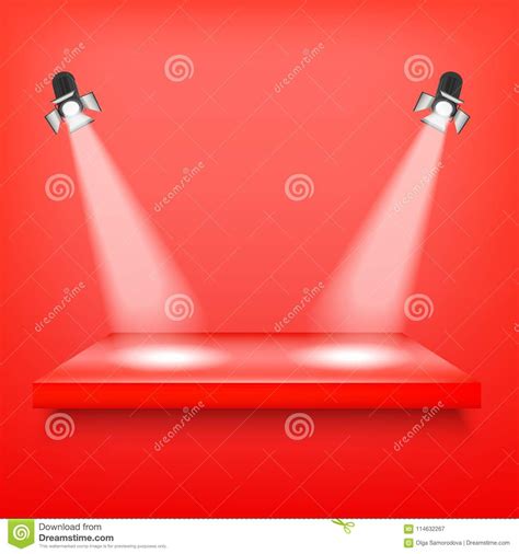 Realistic 3d Light Box with Platform. Vector Stock Vector