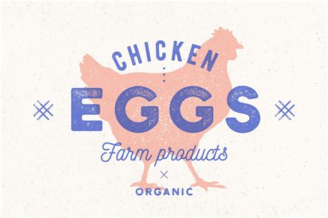 Premium Vector Chicken Eggs Vintage Hand Drawn Logo Retro Print
