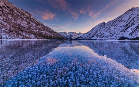 Download Wallpapers Ice Frozen Lake Mountains Mountain Lake