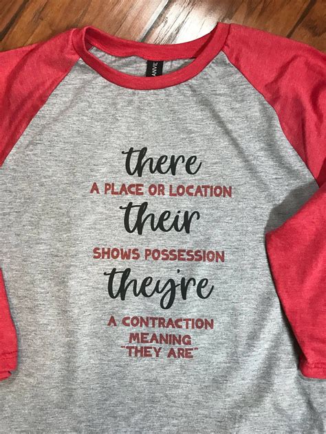 There Their They're Grammar Shirts Teacher Shirts | Etsy | Grammar shirt, Teacher shirts, Shirts