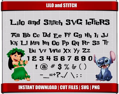 Lilo And Stitch Font Svg Letters Alphabet Lilo And Stitch Etsy Ireland