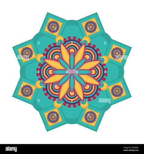 Isolated Colored Mandala Over A White Background Vector Stock Vector