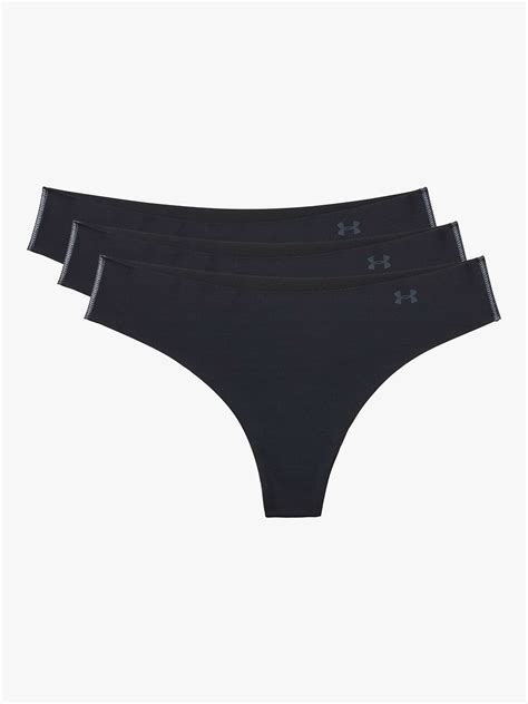 Under Armour Pure Stretch Thong Pack Of 3 Black At John Lewis And Partners