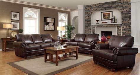 Living Room Decorating Ideas With Brown Leather Sectional Salon Decor