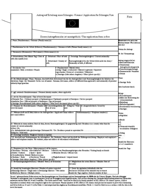 German Embassy Visa Form