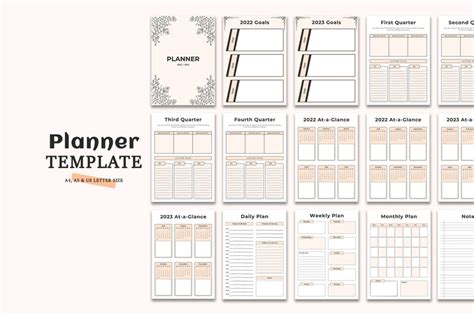 Planner Template 2022 2023 Canva Diy Canva Template Etsy Uk