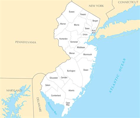 Download Map Of New Jersey Counties Free Vector