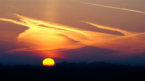 Sunset Cloud Sky Landscape Forest Wallpapers Hd Desktop And