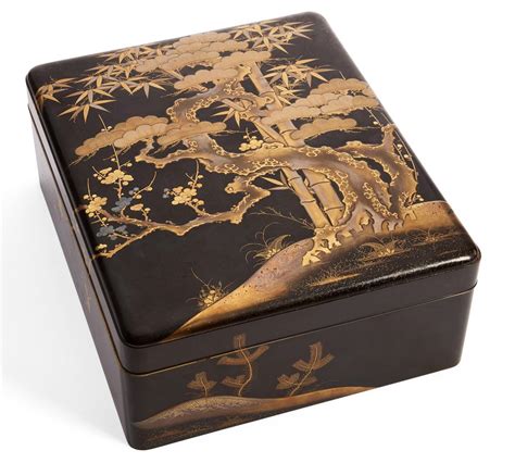 Lot A Japanese Lacquer Document Or Paper Box Ryoshibako Probably