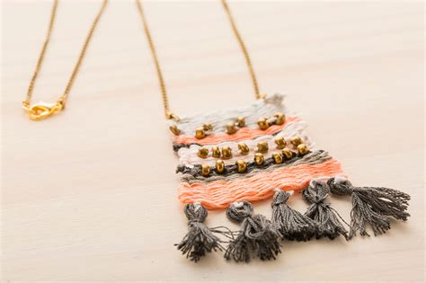 Easy Embroidery Floss Woven Pendant Using A Diy Loom The Beading Gem