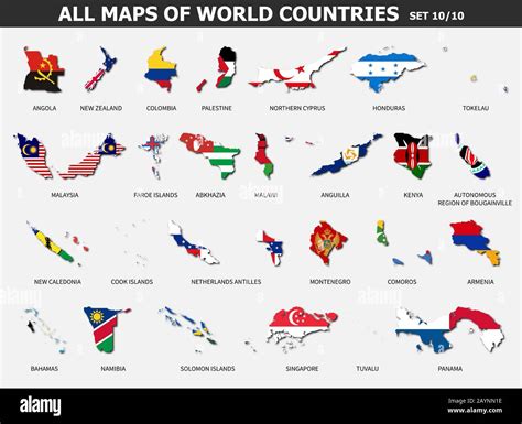 All Maps Of World Countries And Flags Set 10 Of 10 Complete