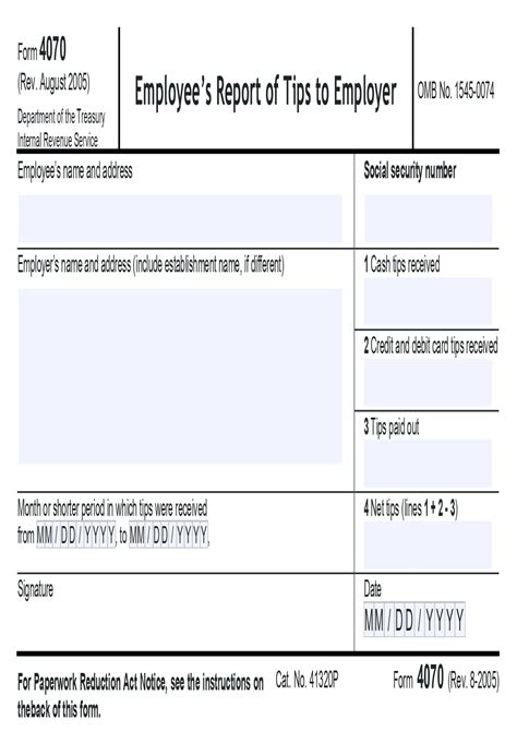 Form 4070 Template