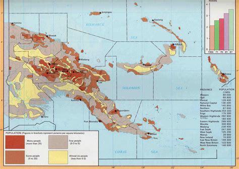 Current projections believe that the annual population rate will hit a temporary peak in 2020 at 2.03% before declining nearly a full percentage point over the next 30 years. Papua new guinea population map - Map of papua new guinea ...