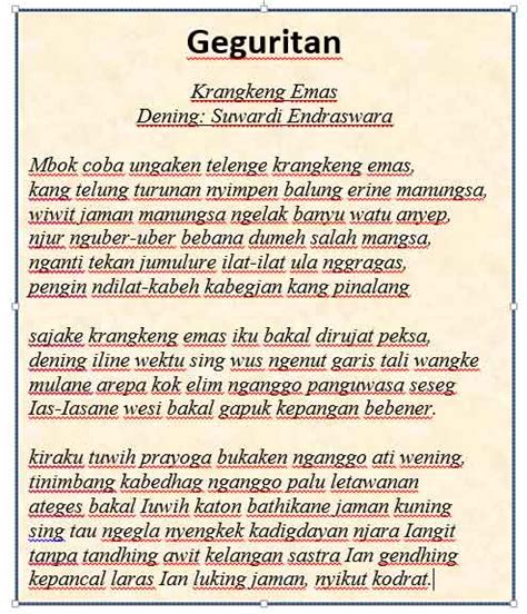 Geguritan Bahasa Jawa, Pengertian, Ciri-Ciri, Jenis, dan Contohnya | Mbak Tekno