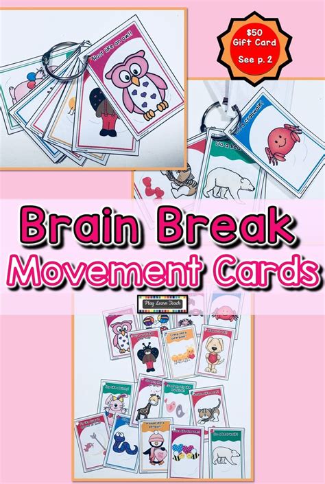 Brain Breaks Movement Cards Free Brain Breaks Preschool Activities