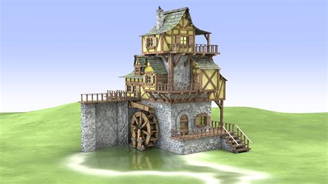 Medieval Watermill 3d Turbosquid 1456797