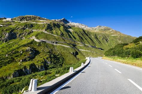 Furkapass Road In Swiss Alps Switzerland Stock Image Image Of Travel