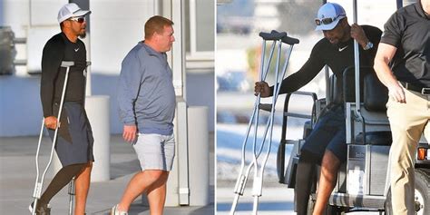 Tiger Woods Seen On Crutches As He Arrives In Los Angeles Presumably