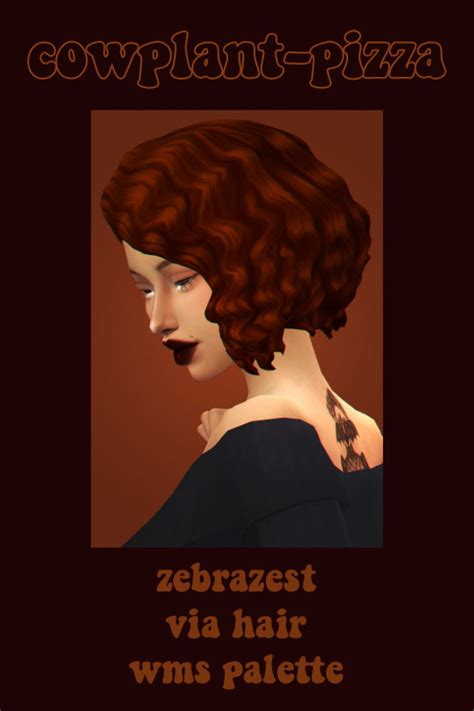 Zebrazest‘s Via Hair Recolors At Cowplant Pizza Sims 4 Updates