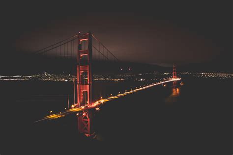 X Golden Gate Bridge At Night Time X Resolution Hd K Wallpapers Images
