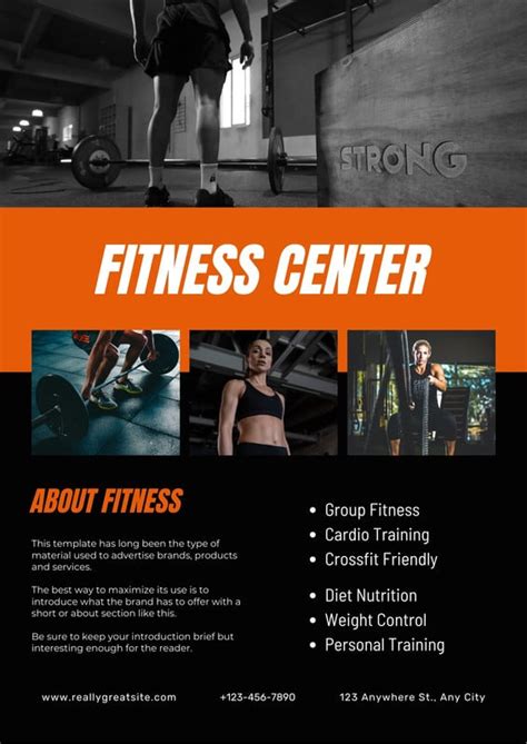 Free Printable And Customizable Gym Poster Templates Canva