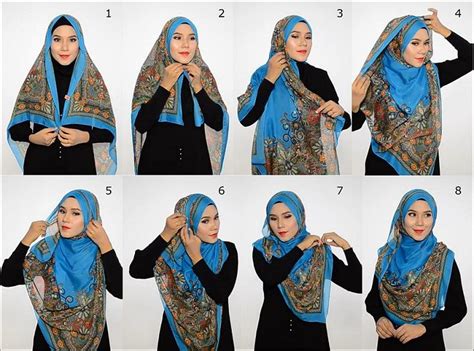 Gambar Tutorial Hijab Segi Empat Syari Hijab Gambar Kerudung