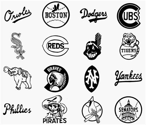 1955 Photograph Baseball Logos By Granger Mlb Team Logos Baseball