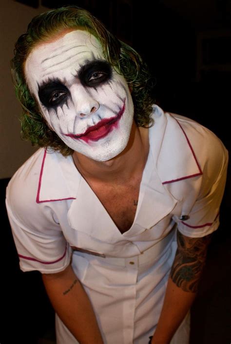 The Joker Makeup I Did Last Night For A Friend For Halloween Completely In Mehron Face Paint