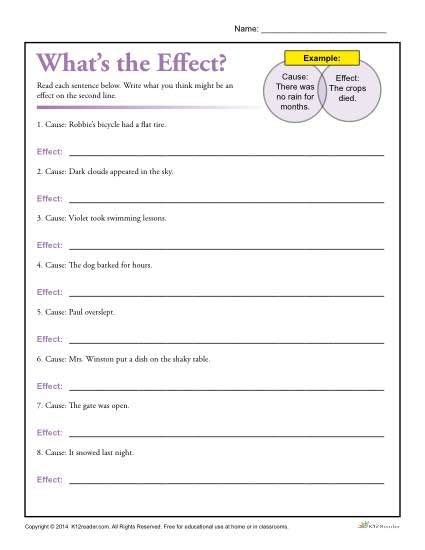 Cause And Effect Free Printable Worksheets Free Printable