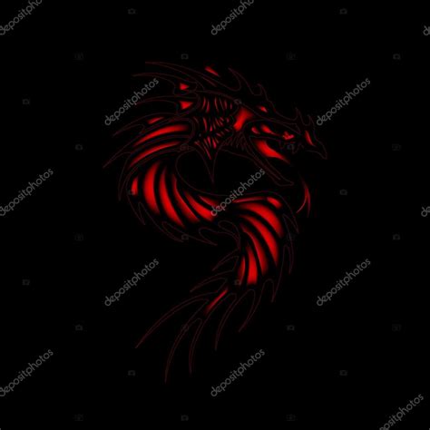 Tattoo Red Dragon Illustration Ornament Tribal Premium Vector In Adobe