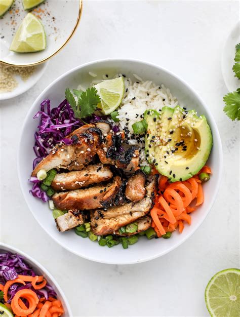 Sesame Soy Chicken Bowls Korean Chicken Bowls Recipe