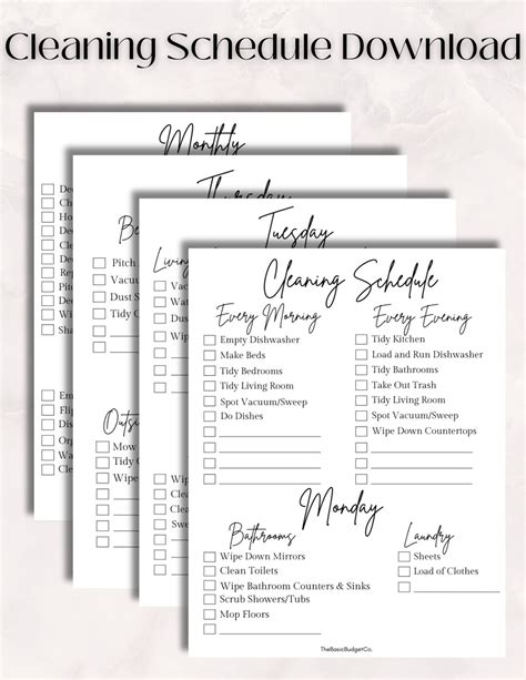 Printable Cleaning Schedule Digital Cleaning Checklist Etsy