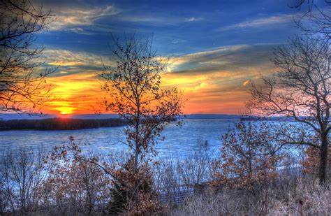 Scenic Sunset On The Great River Trail Wisconsin Image Free Stock