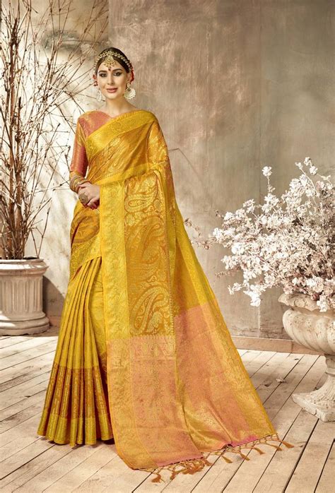 Yellow Woven Designer Kanchipuram Silk Saree Roykals Textile 3110305