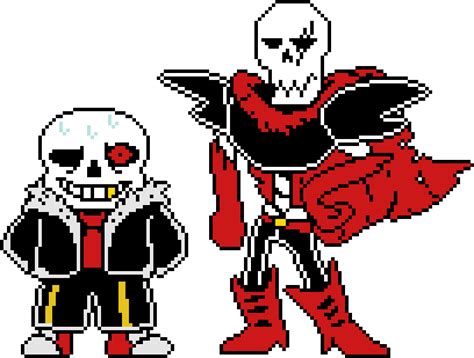 Underfell Sans And Papyrus The Skeletons Pixel Art Maker