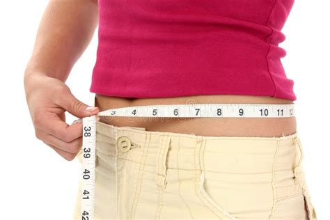 Woman With Measuring Tape Around Waist Stock Photo Image Of Nutrition
