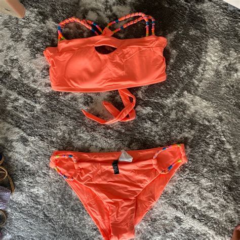 Soluna Swim Neon Orange Bikini Set Gem