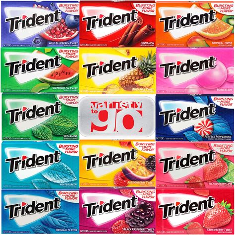 Trident Sugar Free Chewing Gums Pack Of 14 Assorted Flavors