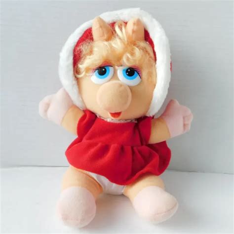 Baby Miss Piggy Christmas Plush Jim Henson Muppet Babies 1987 Vintage
