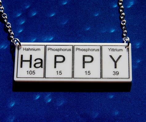 Items Similar To Ha P P Y Periodic Table Inspired Necklace On Etsy
