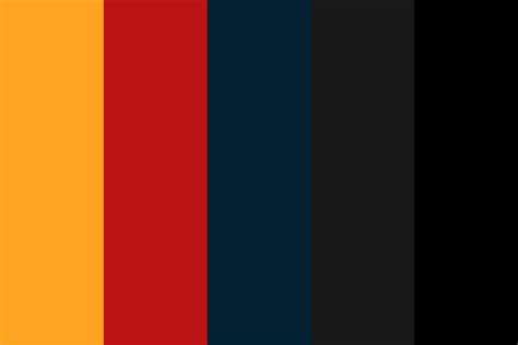 Retro Red Yellow Blue Color Palette